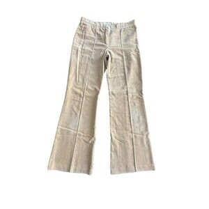 CHLOE Corduroy Khaki Tan Front Seam Wide Leg Size 6 Approx‎ Flare Pocket #L2-20